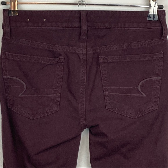 AE Straight Burgundy Stretch Jeggings - Picture 6 of 12